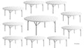 White 6 Ft Round Plastic Folding Table M690