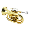 Bb Flat Pocket Trumpet with Cleaning Cloth, 7C Mouthpiece and Hard Case S1939