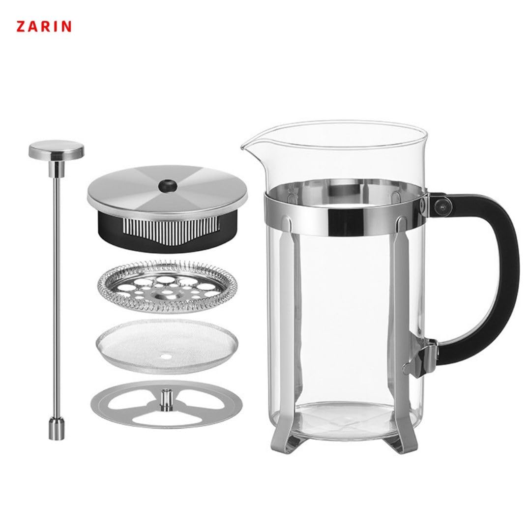 34oz French Press Coffee & Tea Maker Borosilicate Glass Stainless Steel J801