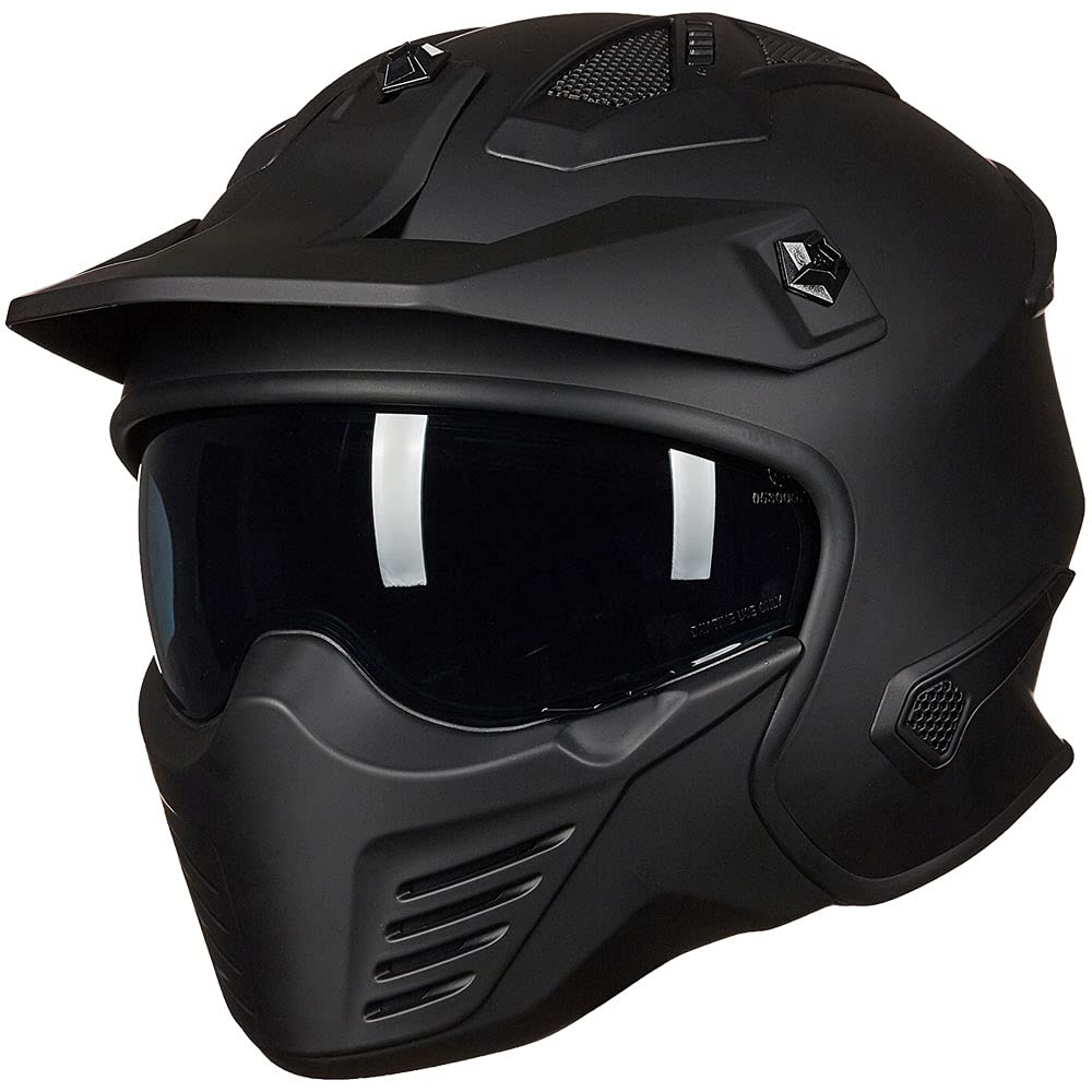 Open Face 3/4 Half Motorcycle Helmet DOT Matte Black M X51640