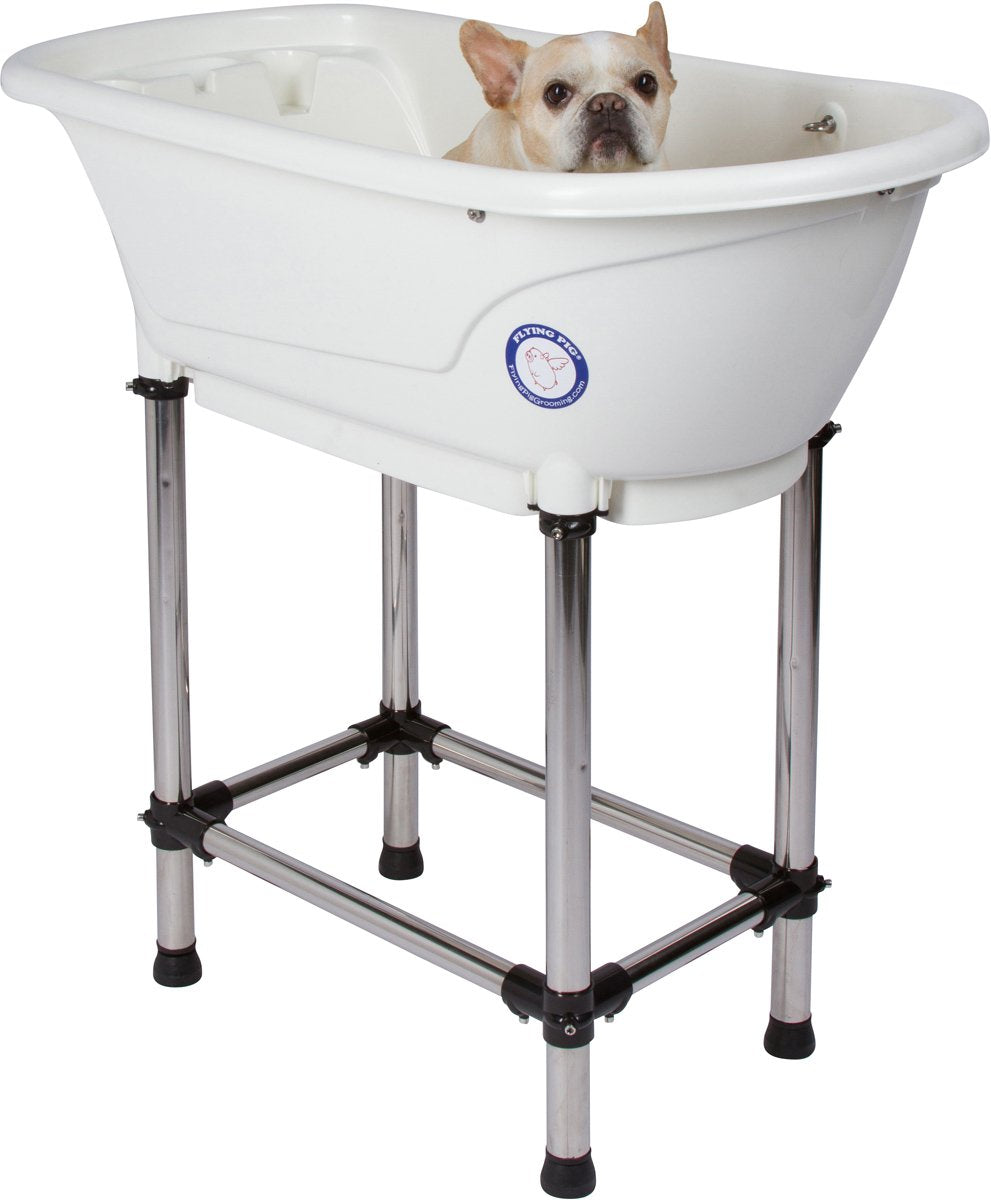 Portable Pet Bath Tub White 37.5"x19.5"x35.5" R403097