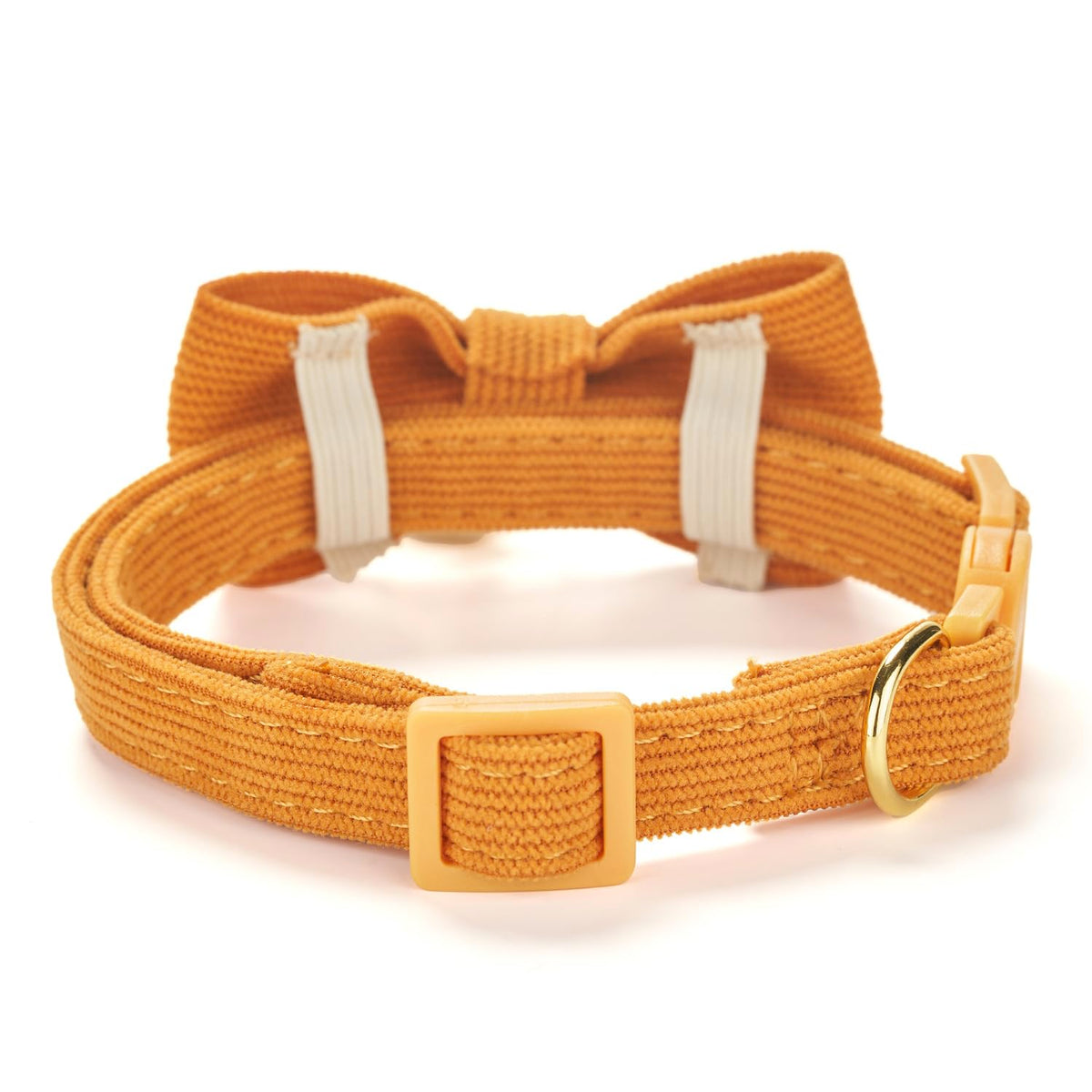 2 Pack Soft Corduroy Cat Collars with Bow Tie & Bell P8882