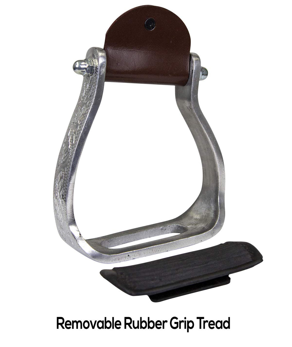 Angled Engraved Western Show Stirrups S7363