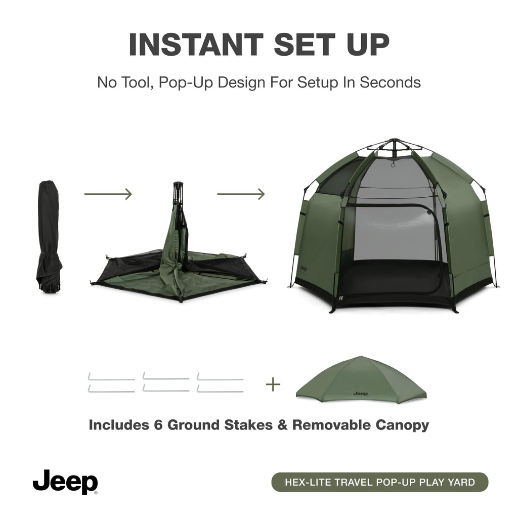 Olive Green Pop-Up Play Yard P394936