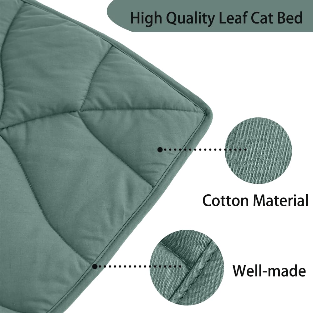 30 X 20 Inch Leaf Shaped Cotton Cat Bed Pad P408