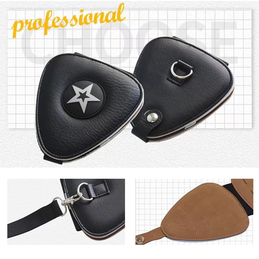 Guitar Pick Holder Case Bag with 24pcs Colorful Picks M933
