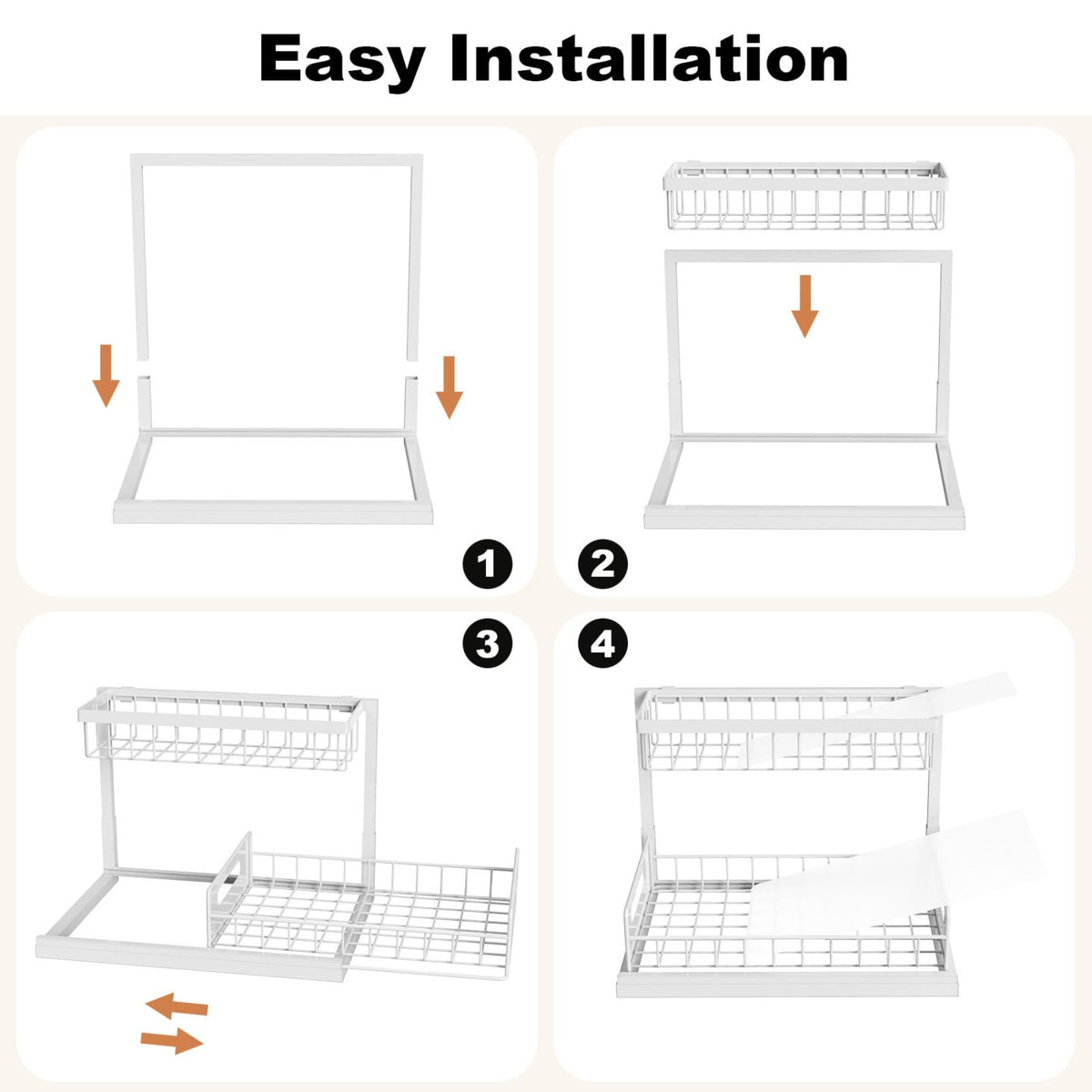 Under Sink 2 Tier Pull Out Cabinet Organizer X506