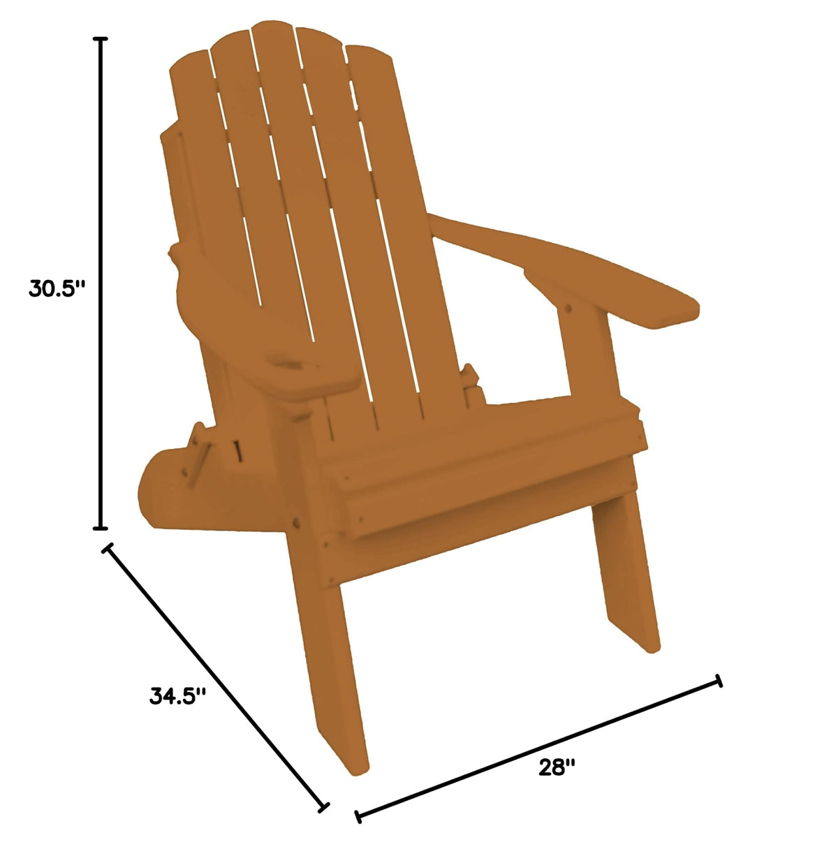 Cedar Poly Folding Adirondack Chair with Smart Phone Holder F60352