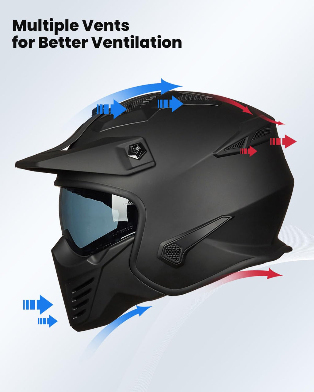 Open Face 3/4 Half Motorcycle Helmet DOT Matte Black M X51640