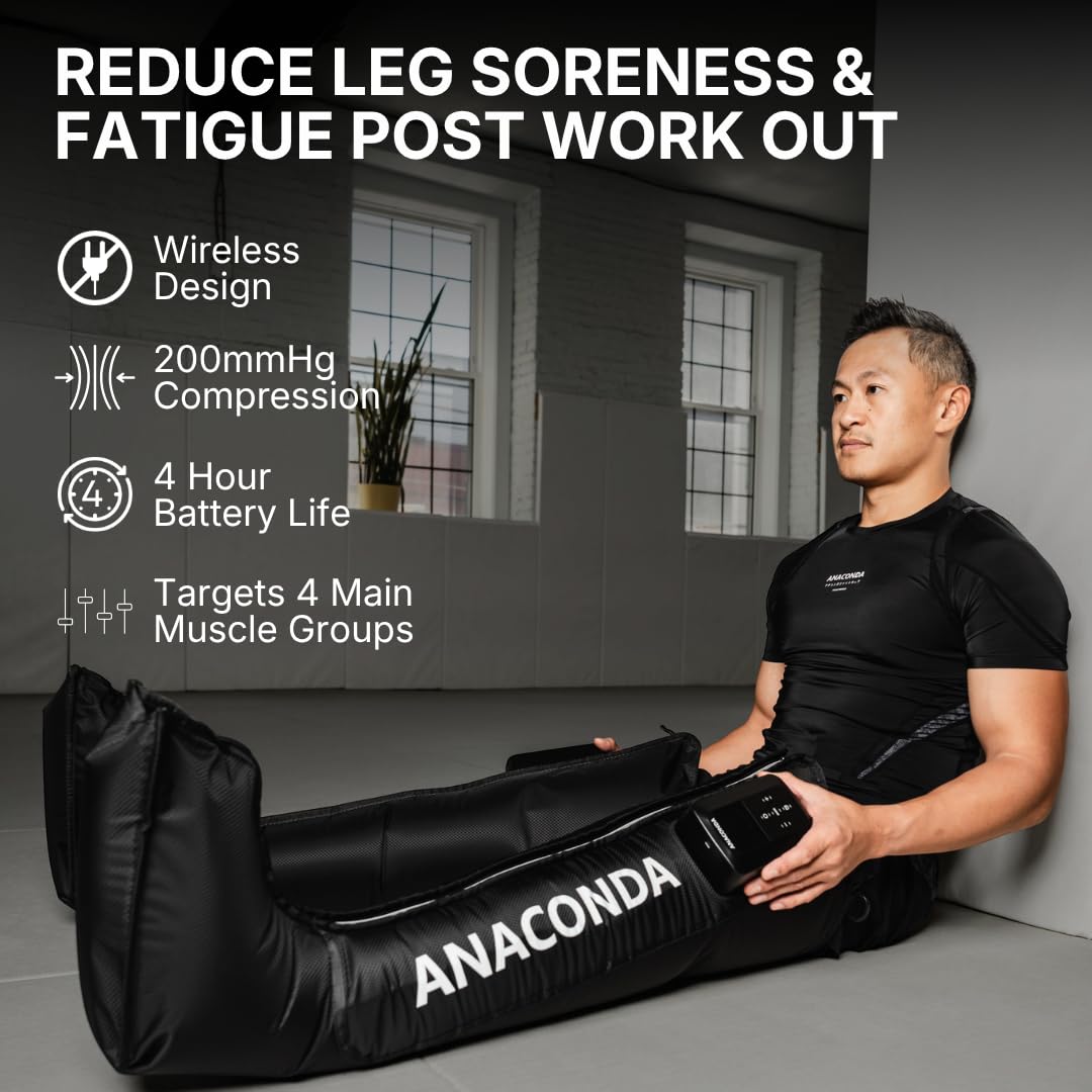 Wireless Leg Compression Boots with 4 Sequential Zones, 3 Modes, 4-Hour Battery O163
