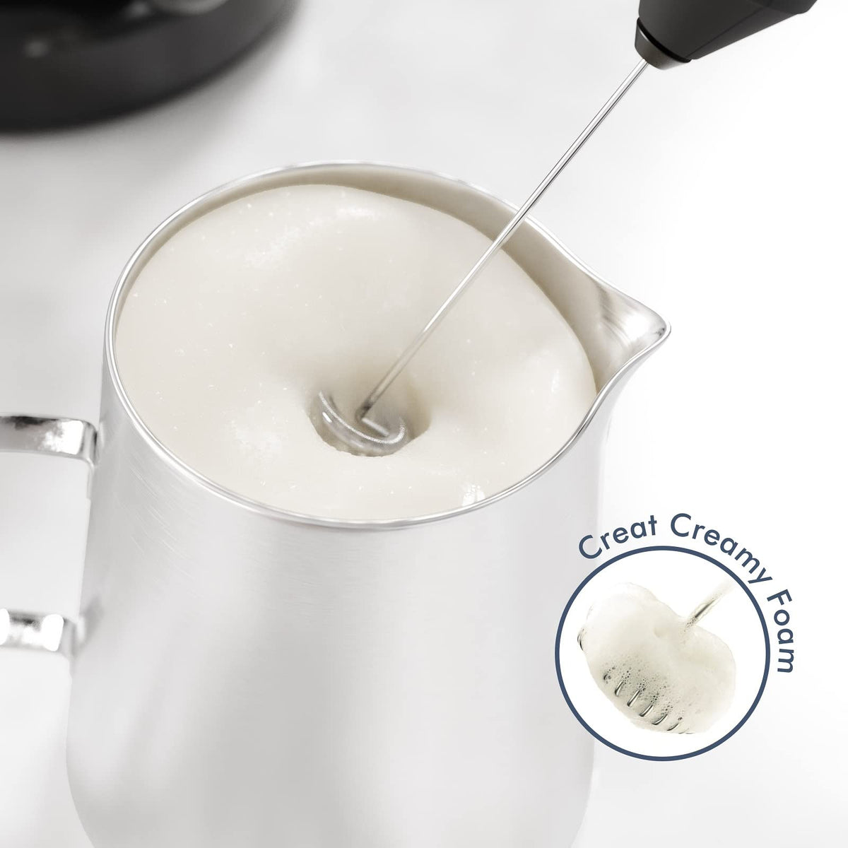 Handheld Milk Frother with Stainless Steel Whisk T913916