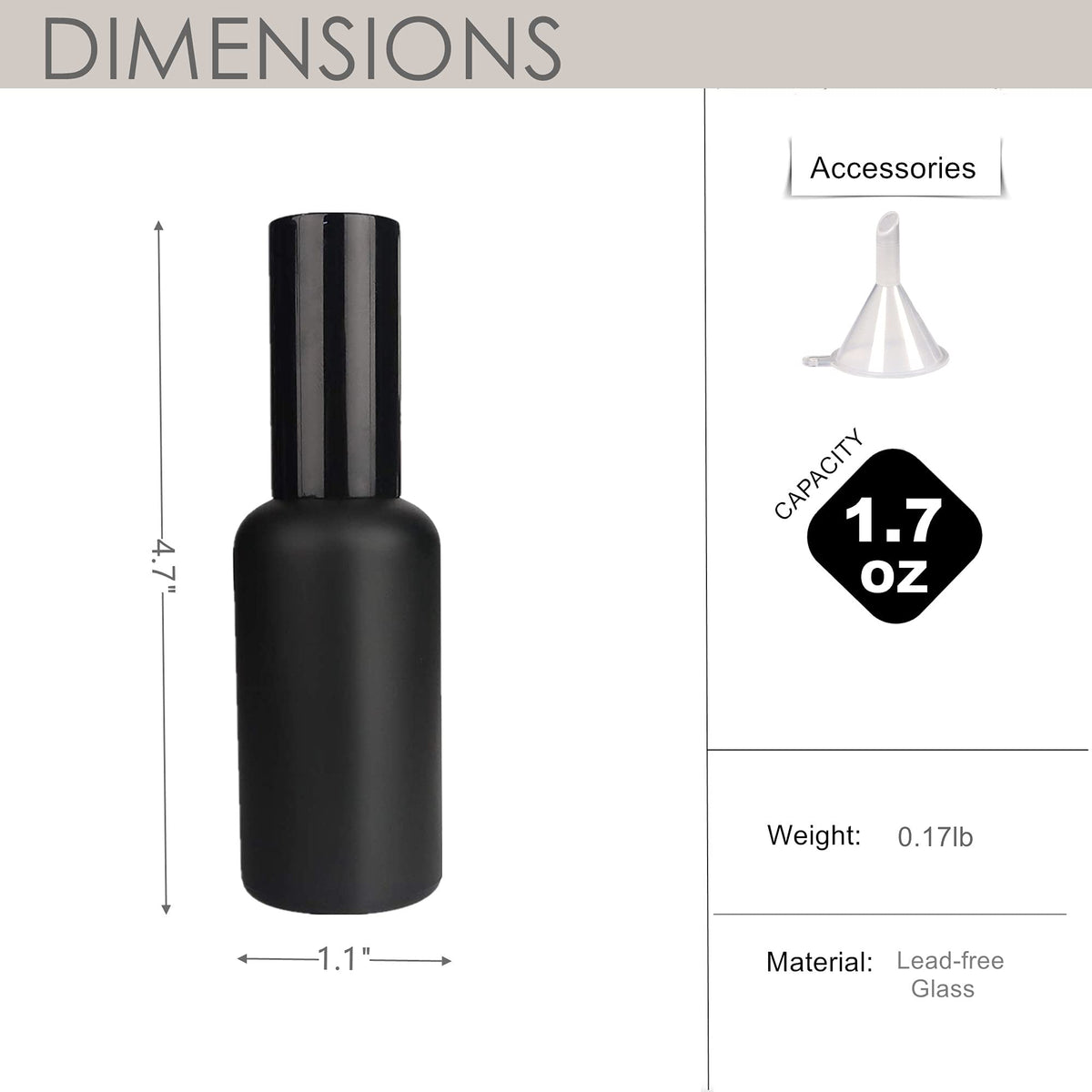 Cocktail Atomizer Sprayer 1.7OZ 50ml Black J283530