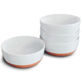 Ceramic Flat Bowls Set of 4 25 oz Porcelain Bowl L8012