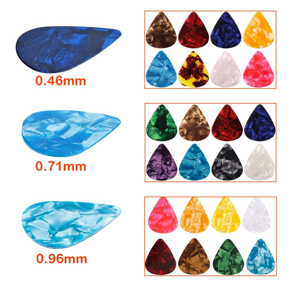 Guitar Pick Holder Case Bag with 24pcs Colorful Picks M933