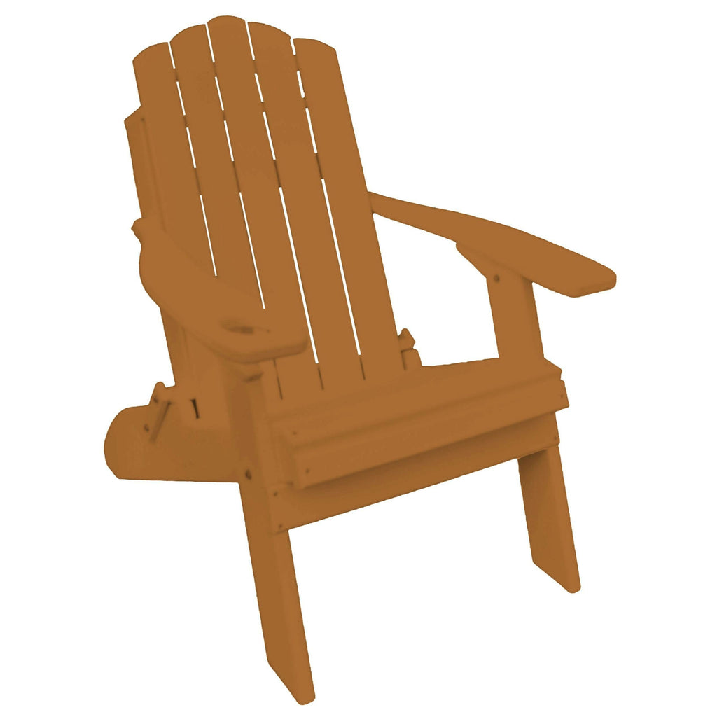 Cedar Poly Folding Adirondack Chair with Smart Phone Holder F60352