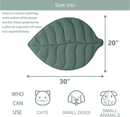 30 X 20 Inch Leaf Shaped Cotton Cat Bed Pad P408