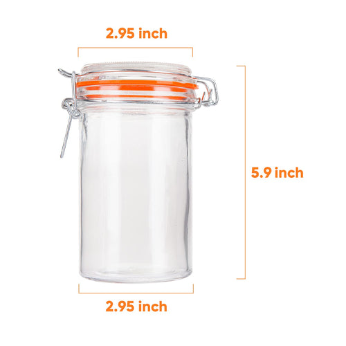 16 oz Glass Airtight Storage Jars, 12 Pack L442