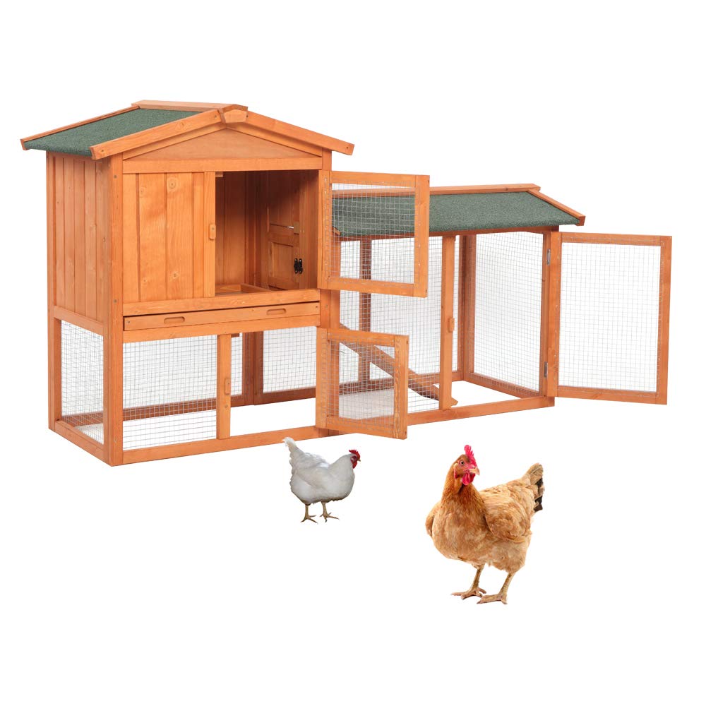 Wooden Chicken Coop with Waterproof Roof and Nesting Box S4503
