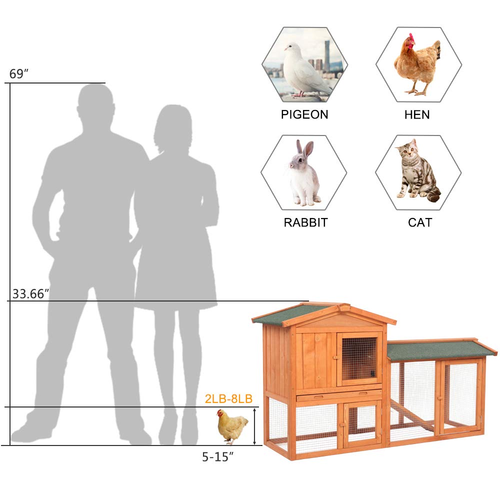 Wooden Chicken Coop with Waterproof Roof and Nesting Box S4503