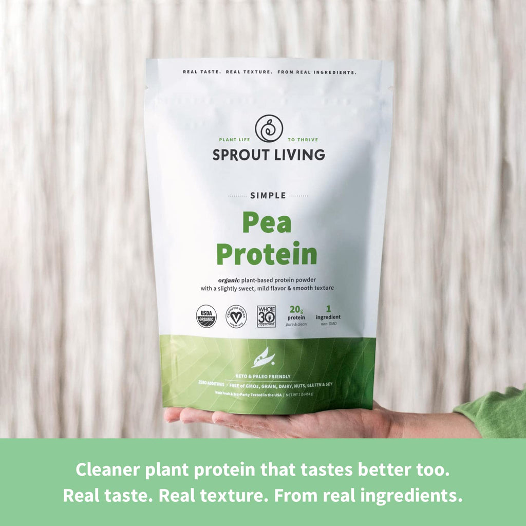Organic Pea Protein Powder, Unflavored, 5 Pound G230