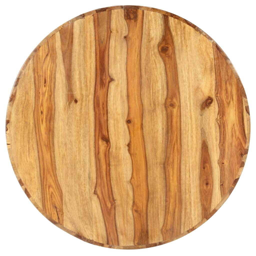 Solid Sheesham Wood Round Coffee Table with Storage Shelf C211