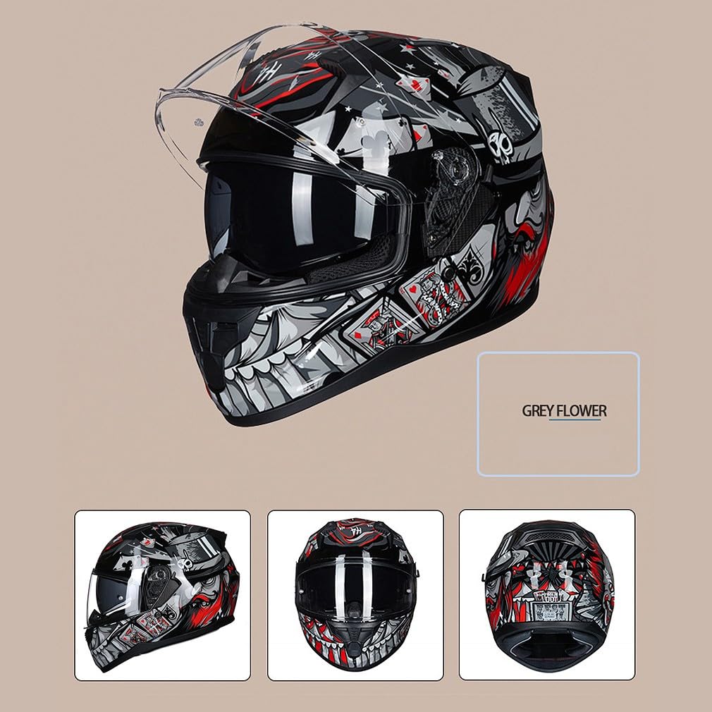 Bluetooth Motorcycle Helmet Anti-Fog Flip Up Full Face DOT Approved D36577