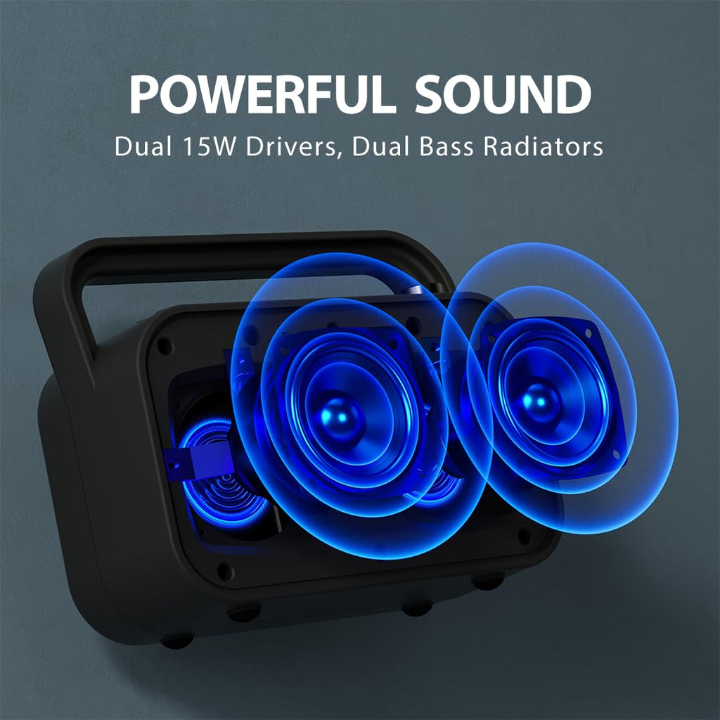 Portable FM Radio with 30W Stereo Bluetooth Speaker S6740