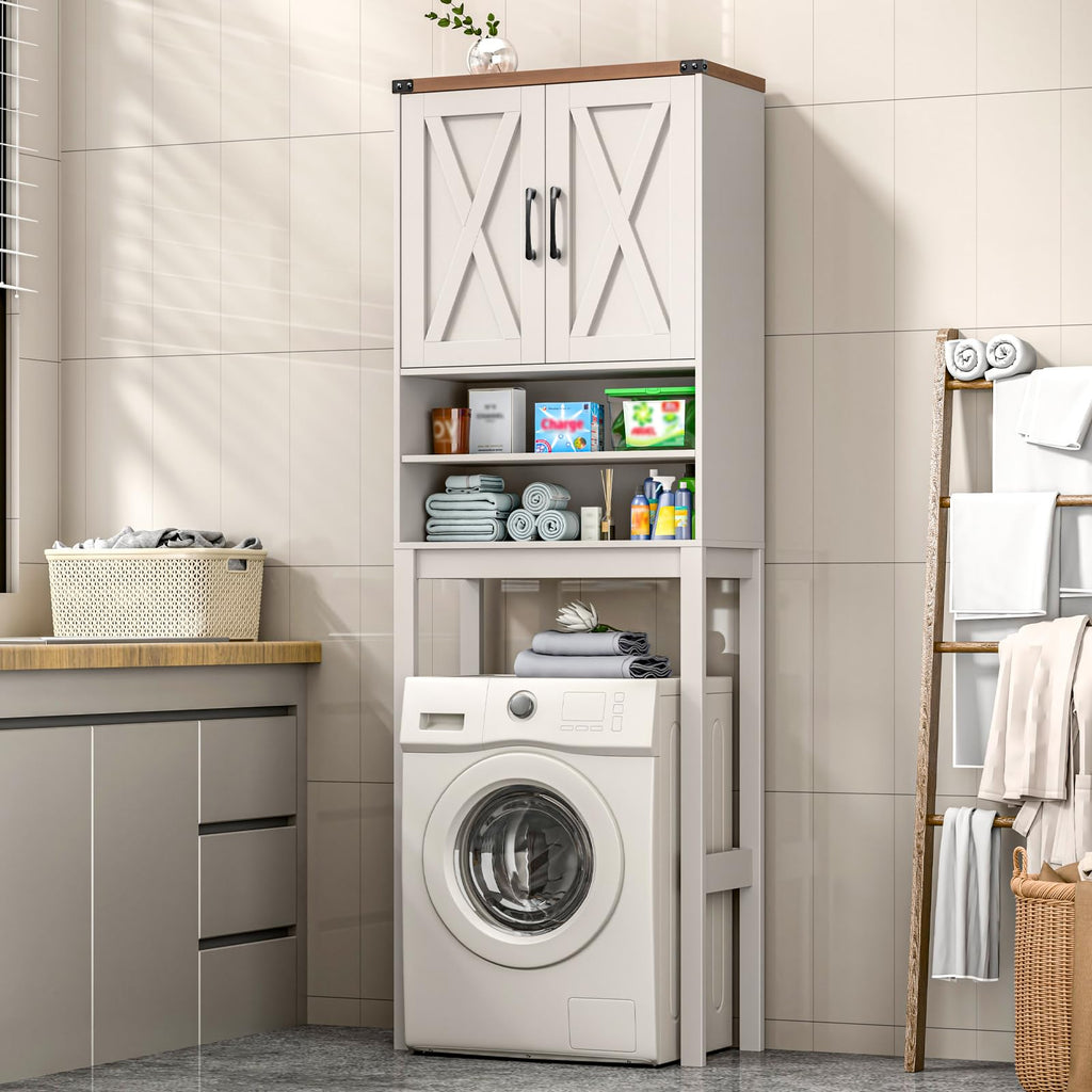 Over The Toilet Storage Cabinet with Adjustable Shelf, White I81685