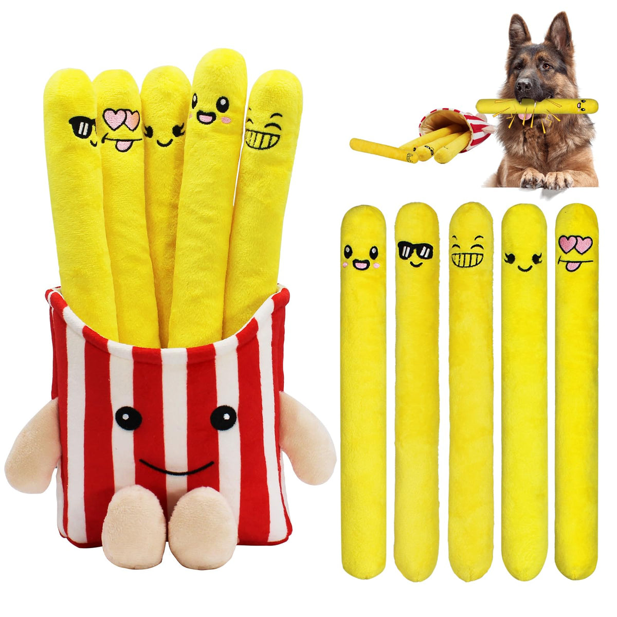 5 Pack Plush Dog Chew Toys M619