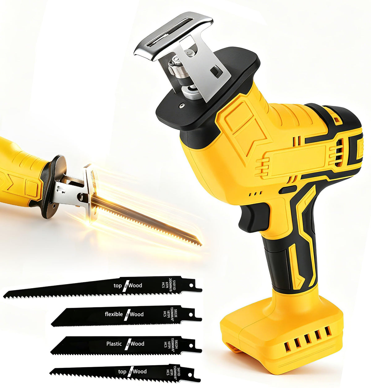 Cordless Reciprocating Saw 400W 3000RPM with 4 Saw Blades B445374