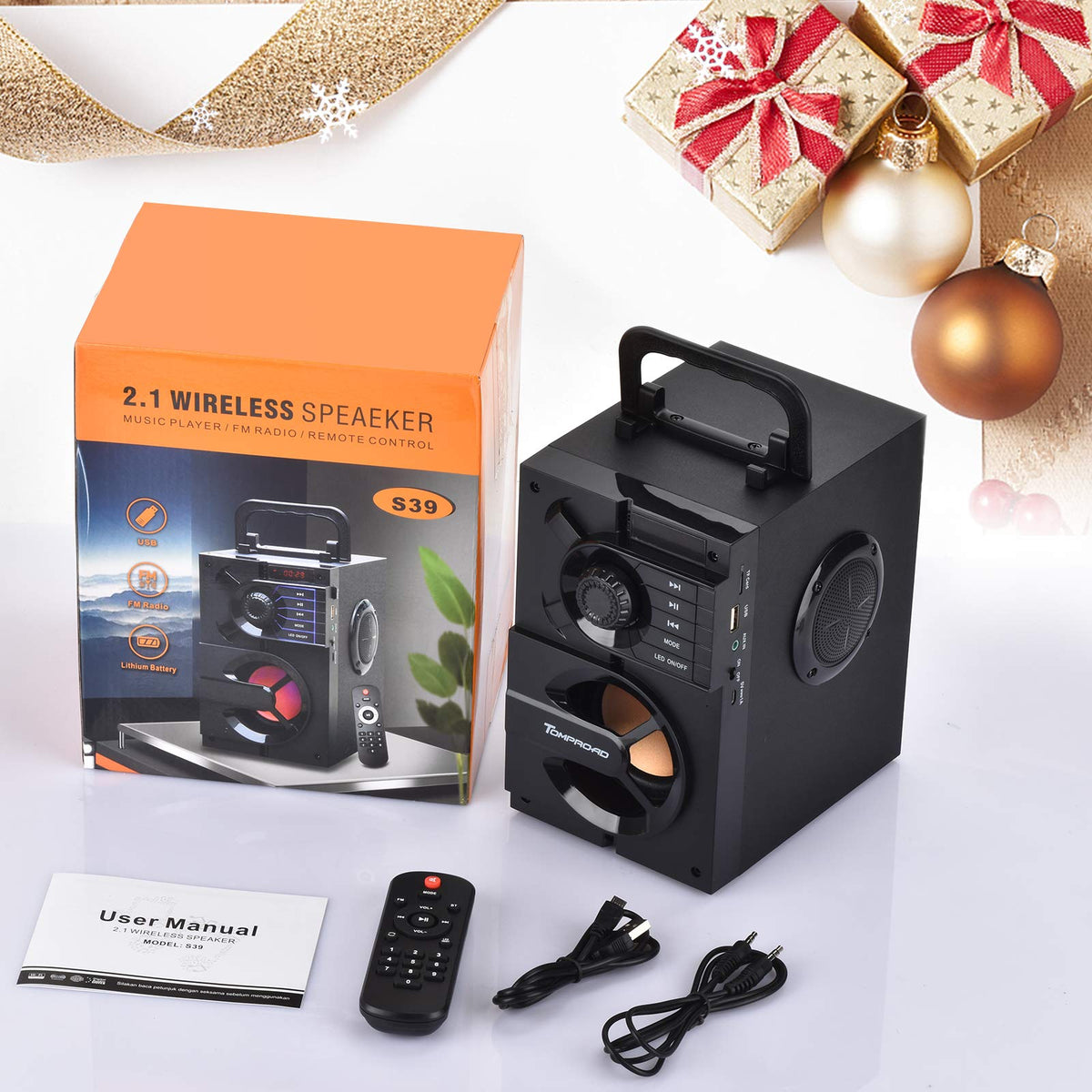 Portable Bluetooth Speaker with Subwoofer R834039