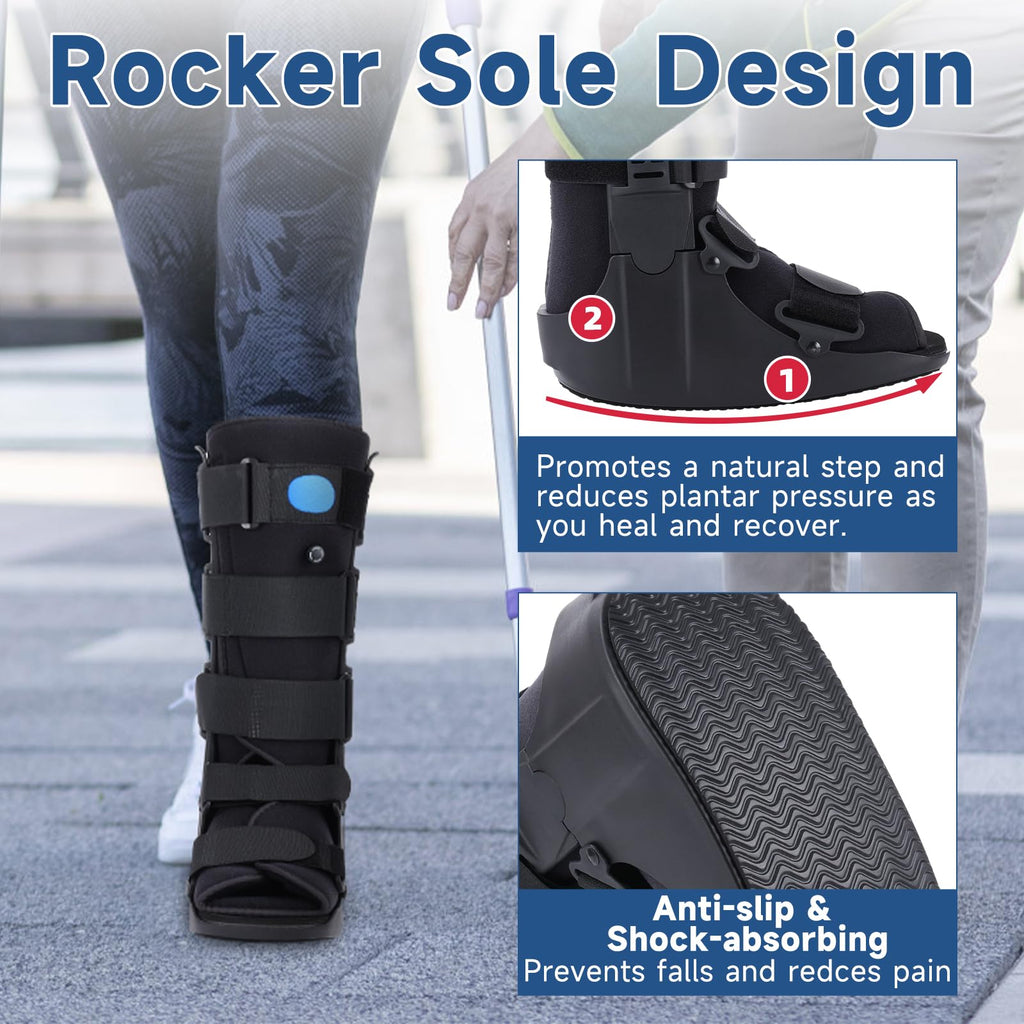 Black Small Tall Inflatable Walking Boot U571032