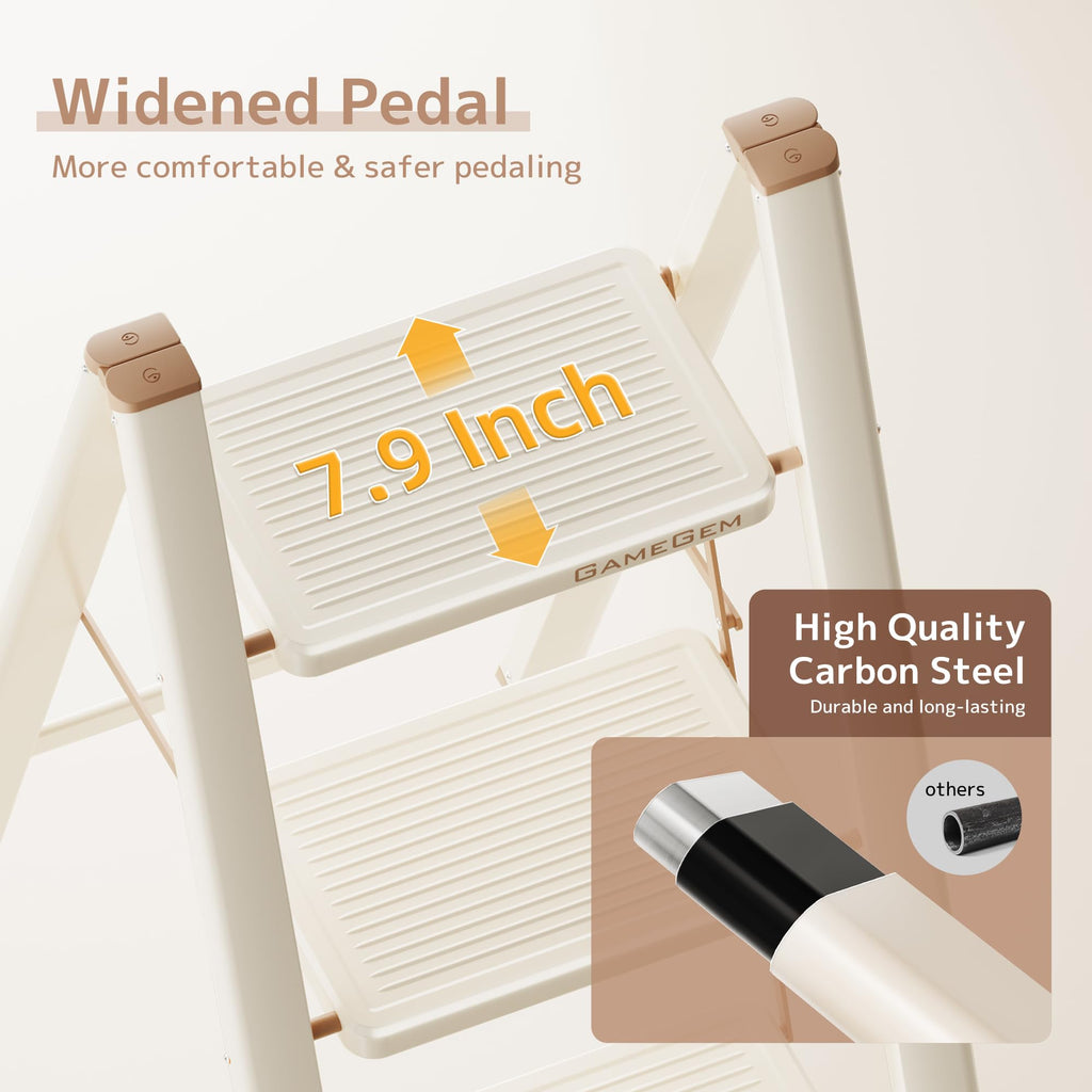 Foldable 3 Step Ladder with Anti-Slip Pedal X74509