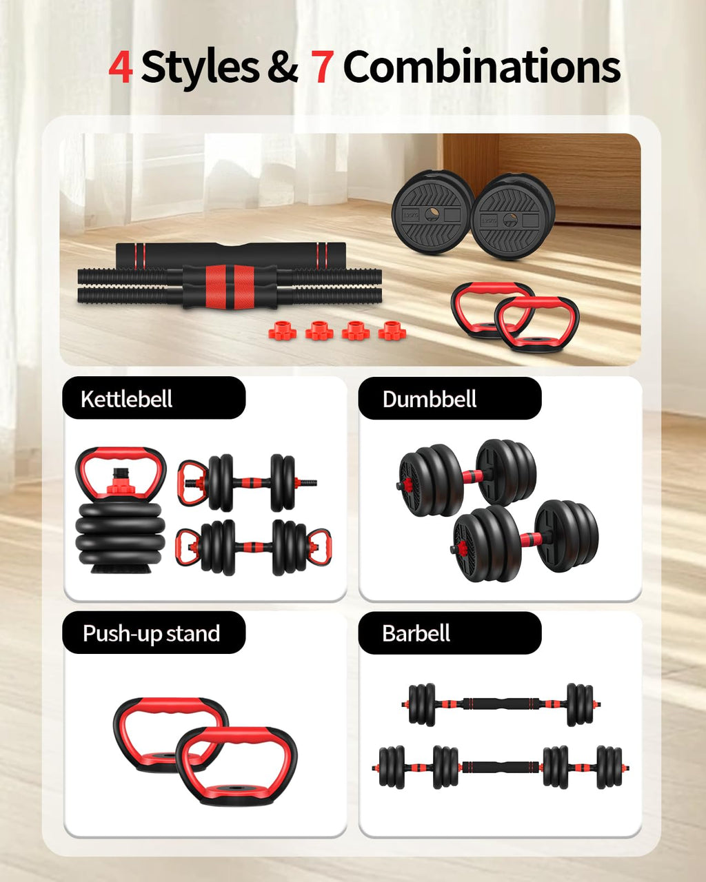 Adjustable Dumbbells Free Weight Set with Connector K55531