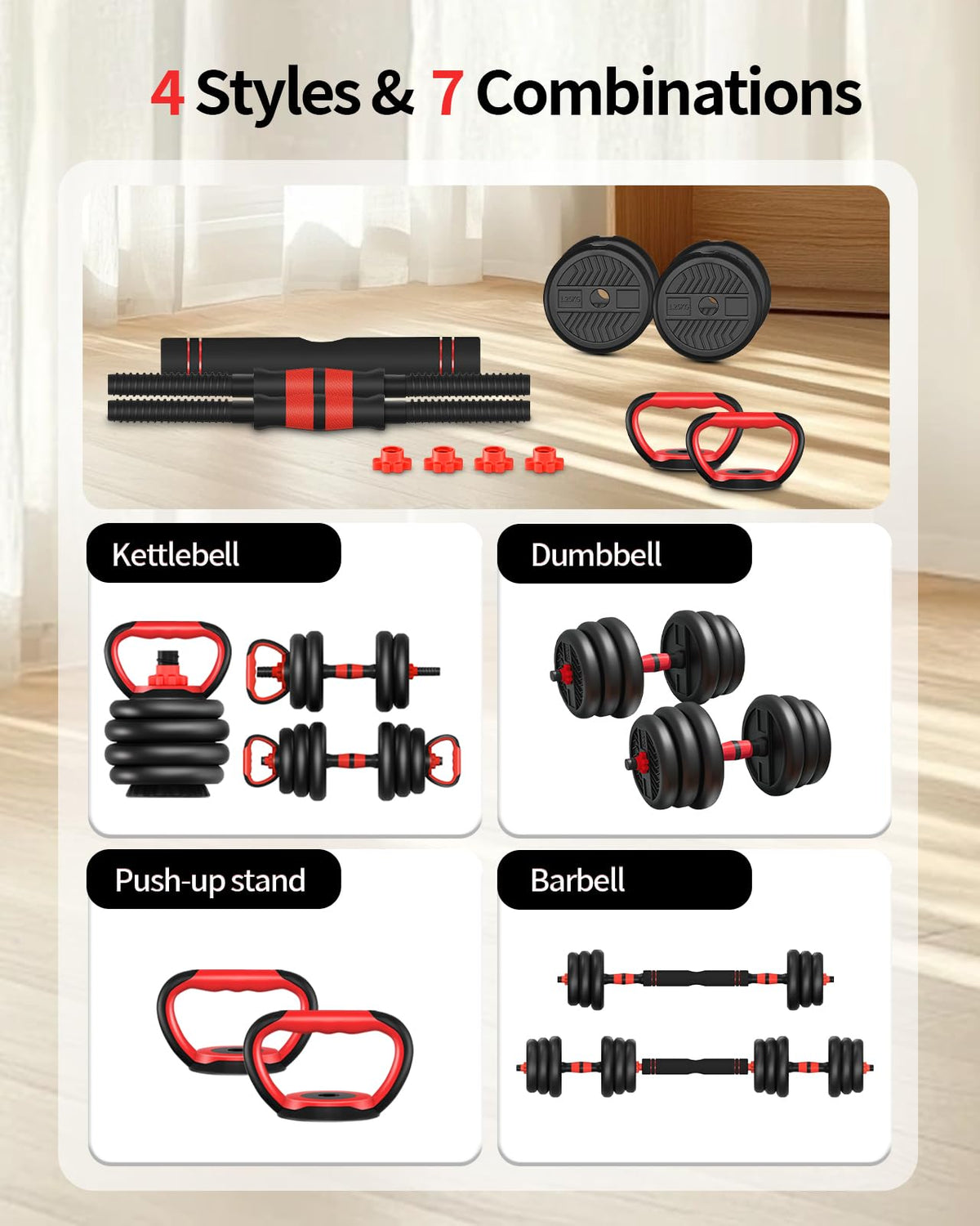Adjustable Dumbbells Free Weight Set with Connector K55531