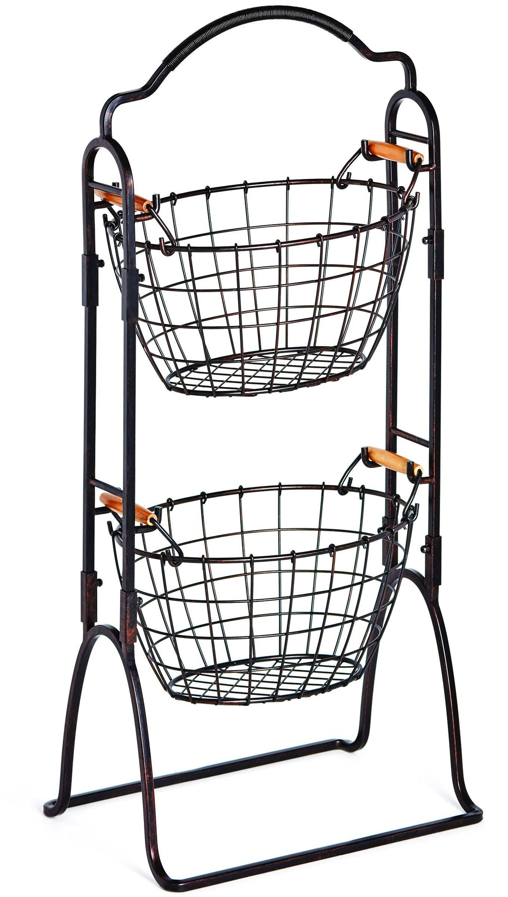 Adjustable 3-Tier Metal Floor Standing Storage Basket D15906