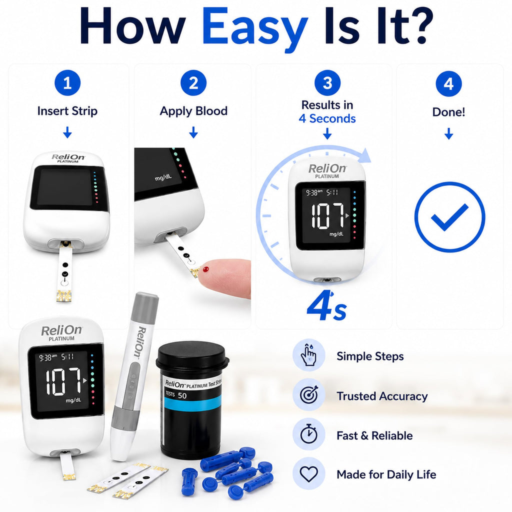 Blood Glucose Monitor Kit with 50 Test Strips H386