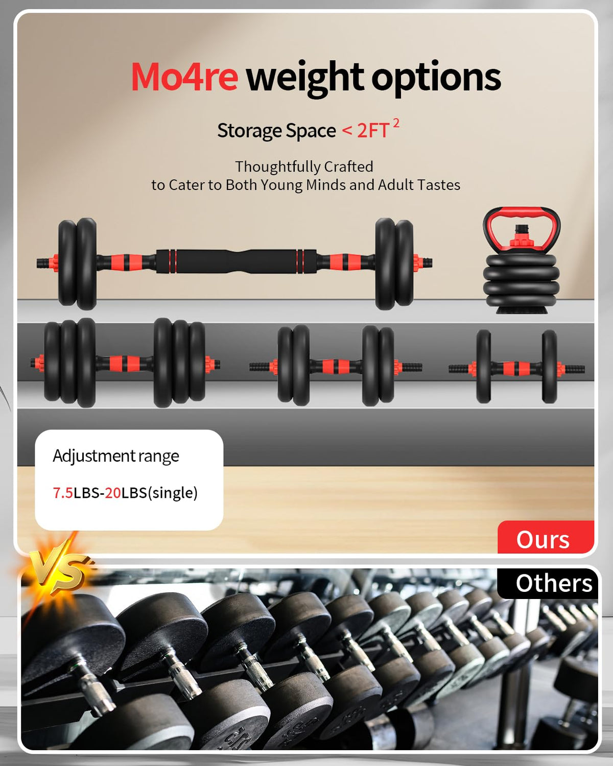 Adjustable Dumbbells Free Weight Set with Connector K55531