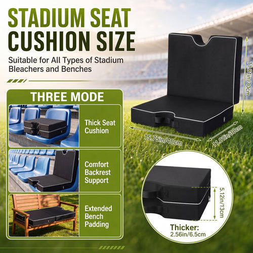 3 Pcs Portable Bleacher Chair Cushions with Handle K88913