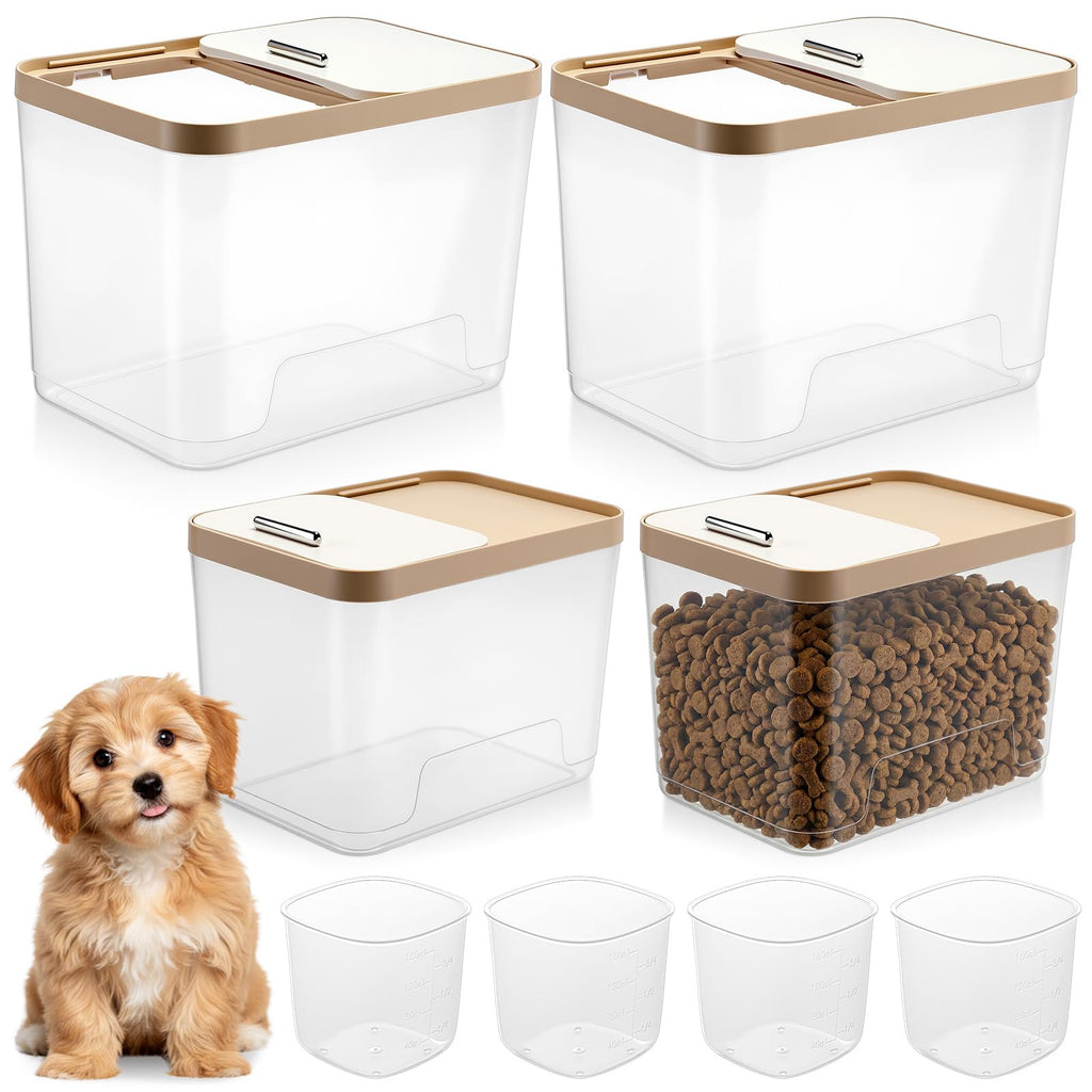 4 Pcs Clear Dog Food Storage Containers T125