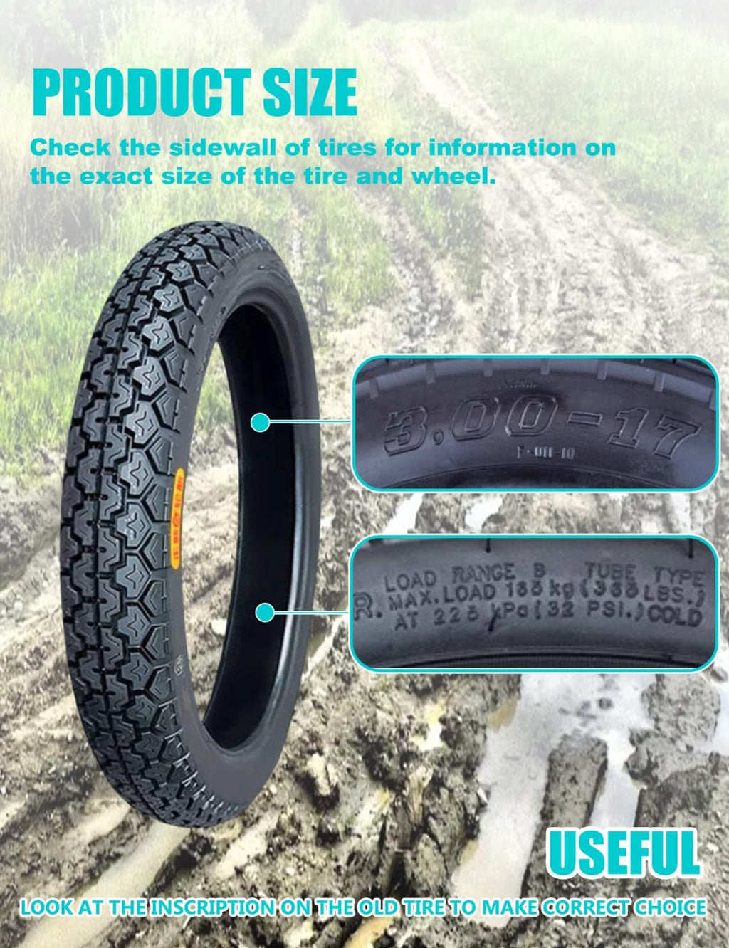 17 Dirt Bike Tire and Tube Set K20119