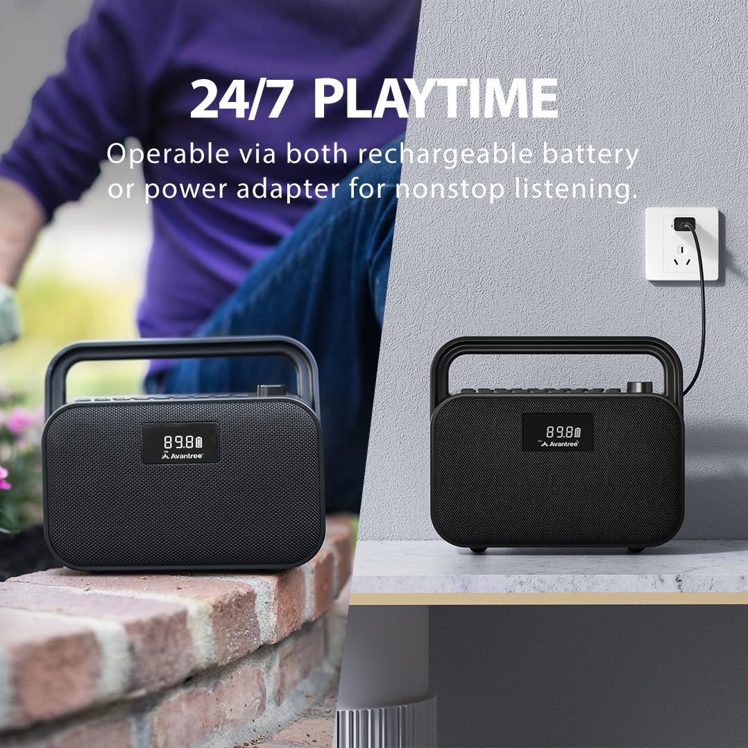 Portable FM Radio with 30W Stereo Bluetooth Speaker S6740