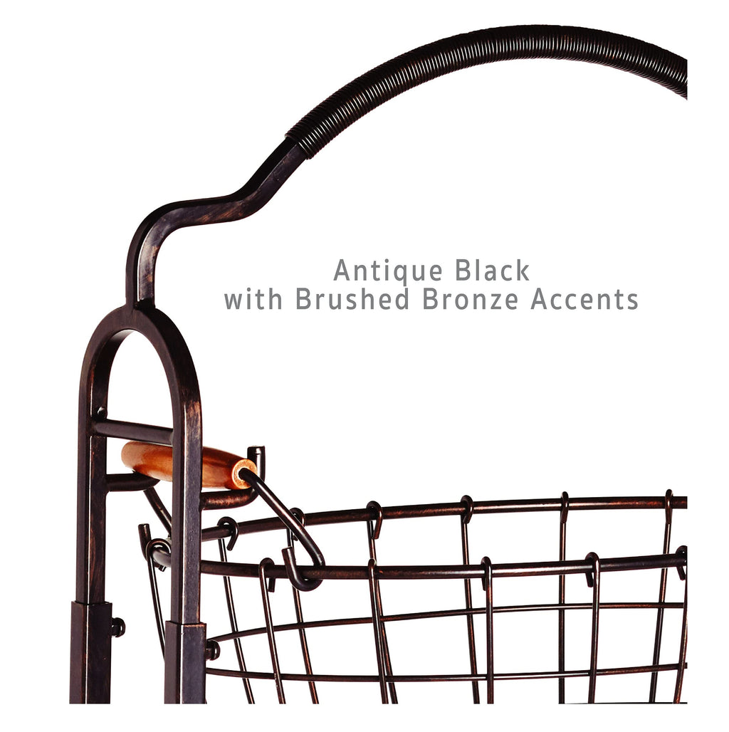 Adjustable 3-Tier Metal Floor Standing Storage Basket D15906