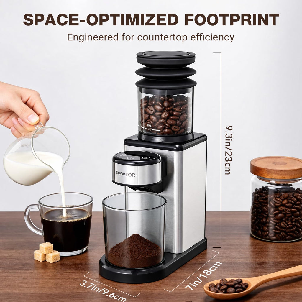 Conical Burr Coffee Bean Grinder, 25 Precise Settings, Anti-Static A568