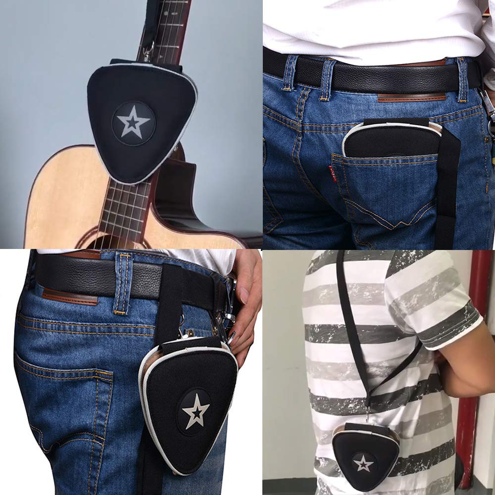 Guitar Pick Holder Case Bag with 24pcs Colorful Picks M933