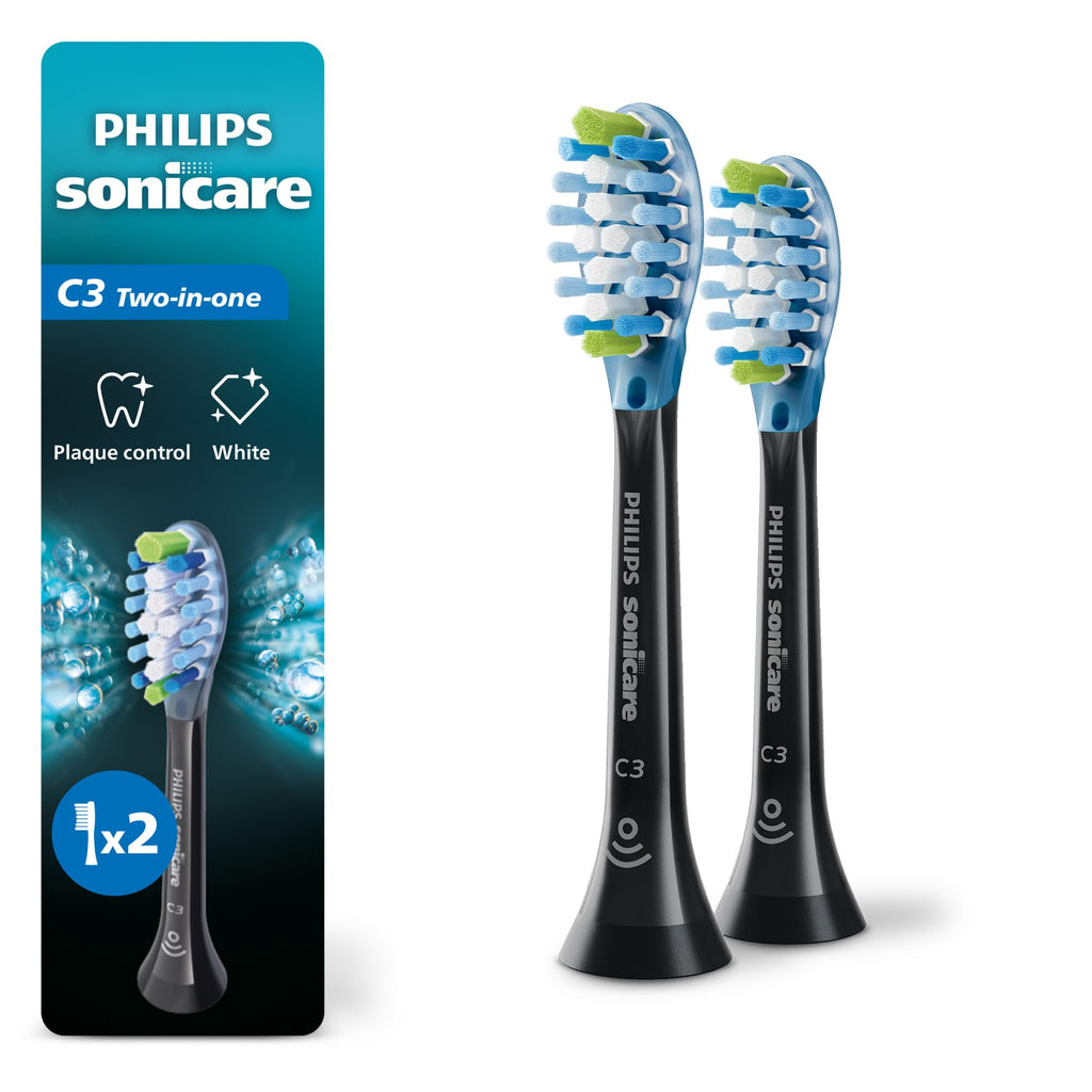Black 2 Pack Replacement Electric Toothbrush Heads Q43105