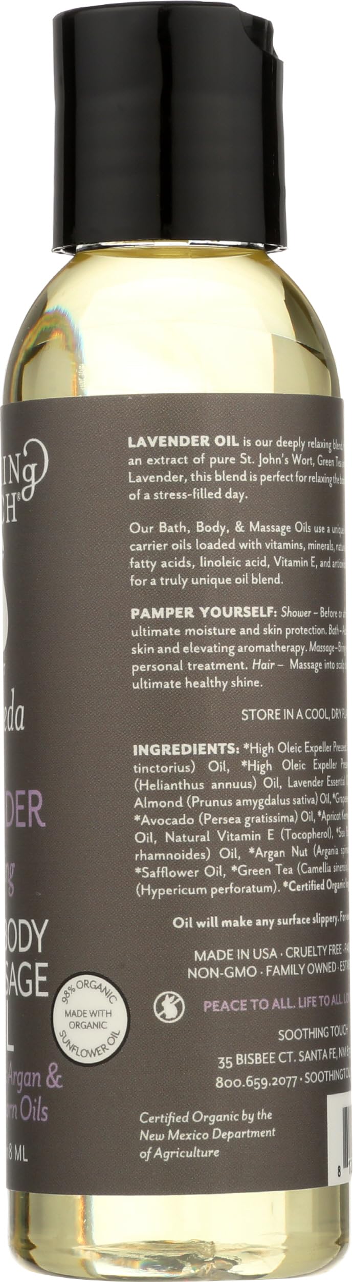 Organic Calming Lavender Bath, Body & Massage Oil, 4 Oz T78667