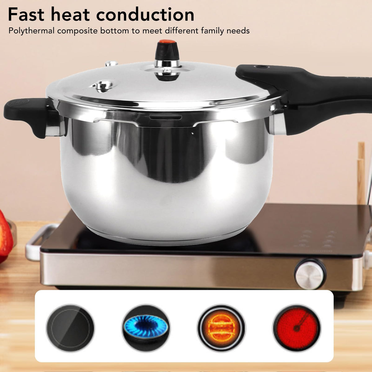 Stainless Steel Induction Pressure Canner 3L W9945