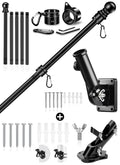 6 FT Black Metal Flagpole Kit and 1" Flag Pole Holder K758