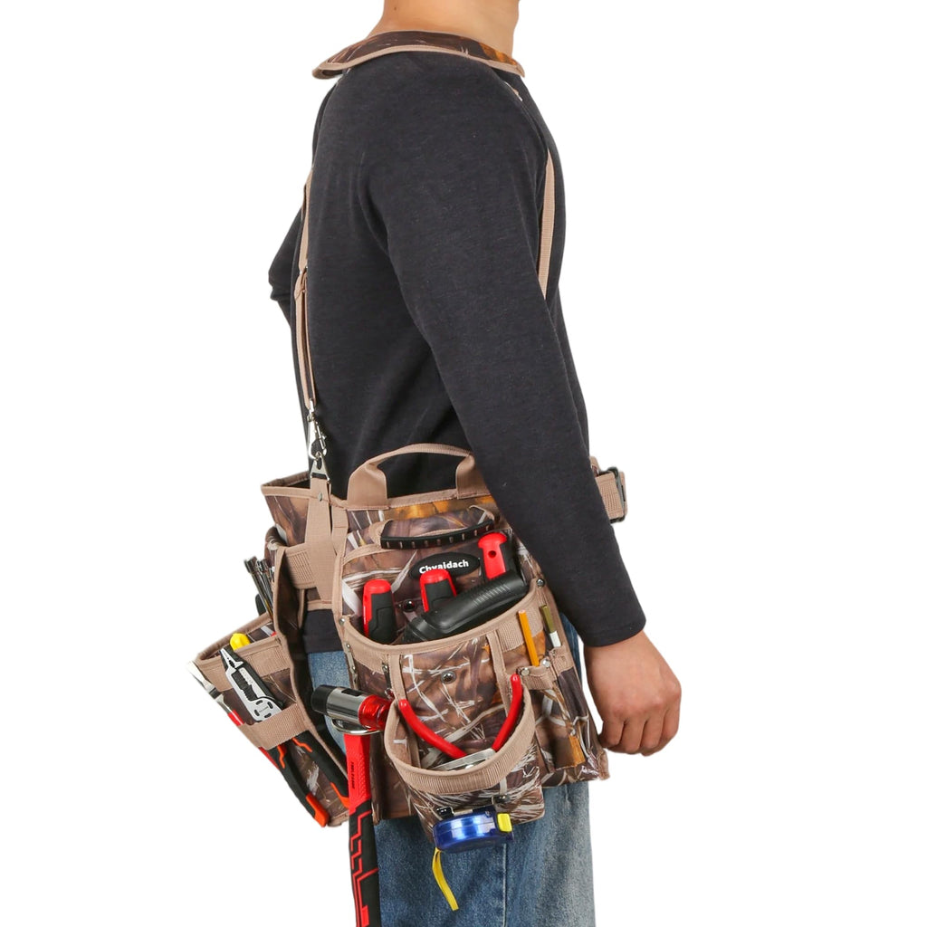 7-Piece Tool Belt Rig with 16 Pockets and Dual Hammer Loops Z9625